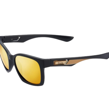 lunette solaire tour large noir verre jaune
