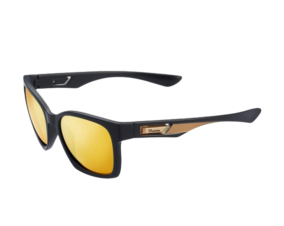 lunette solaire tour large noir verre jaune
