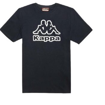 t-shirt homme, KAPPA, noir , logo en blanc