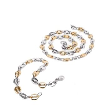 PARURE POUR HOMME - GRAIN DE CAFE ( 7 MM ) - COULEUR DORE / ARGENTE